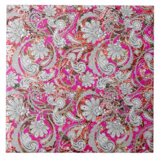 Cute white pink paisley patterns