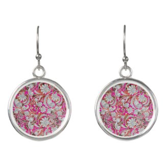 Cute white pink paisley patterns