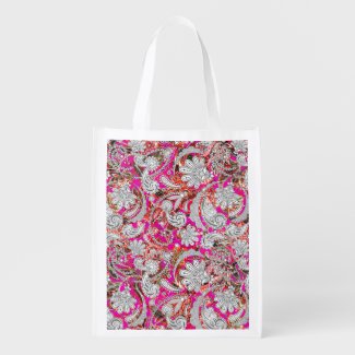 Cute white pink paisley patterns