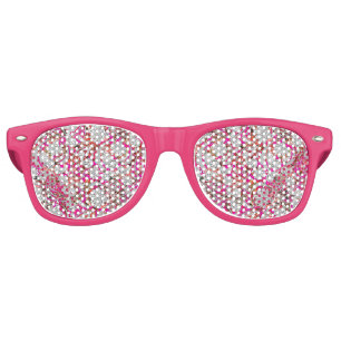 Cute white pink paisley patterns retro sunglasses