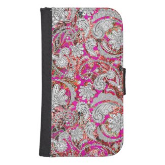 Cute white pink paisley patterns