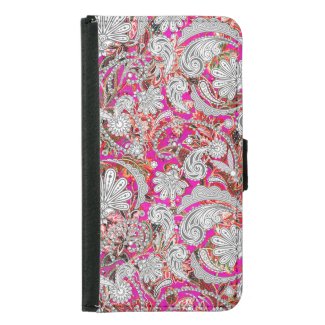 Cute white pink paisley patterns