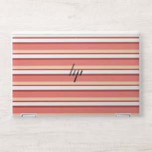 Cute white pink stripes HP laptop skin