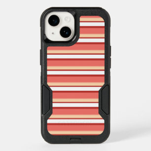 Cute white pink stripes OtterBox iPhone 14 case