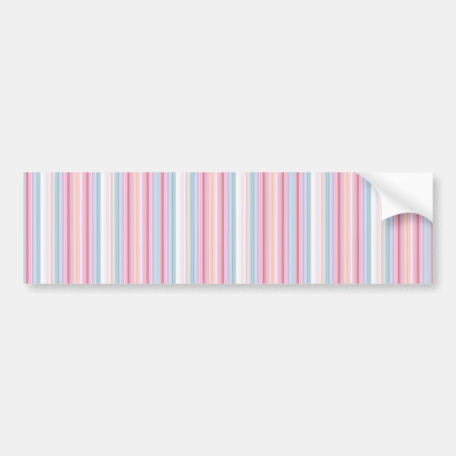 Cute white pinky stripes  bumper sticker (Front)