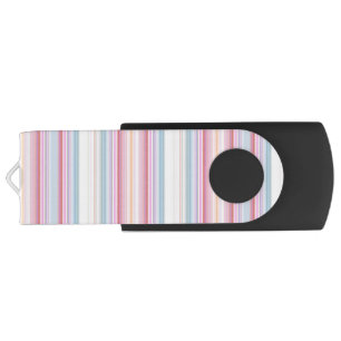 Cute white pinky stripes flash drive