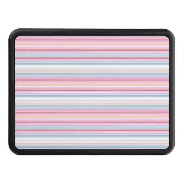Cute white pinky stripes  hitch cover (Front)