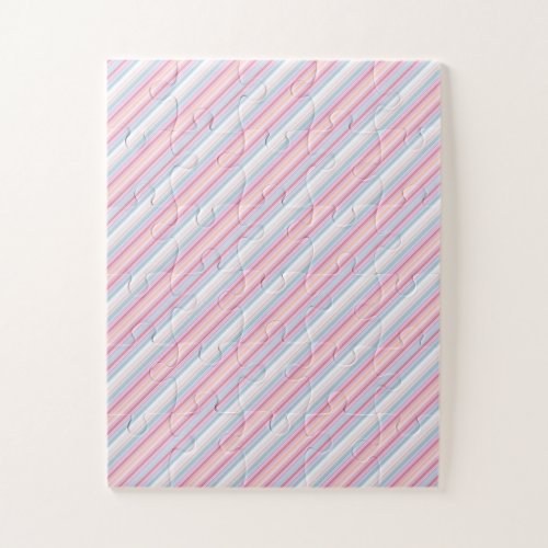 Cute white pinky stripes jigsaw puzzle
