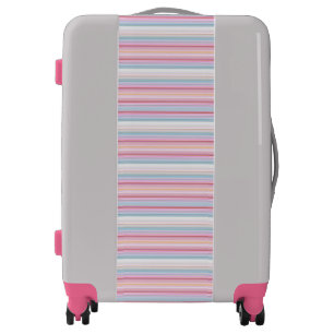 Cute white pinky stripes luggage
