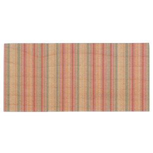 Cute white pinky stripes  wood flash drive