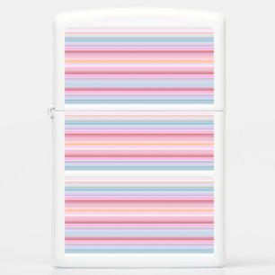 Cute white pinky stripes zippo lighter