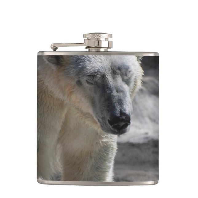 Cute White Polar Bear Flask (Front)