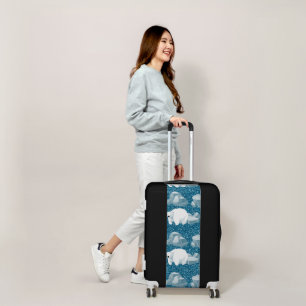 Cute White Polar Bear North Wild Animal Blue Cold Luggage