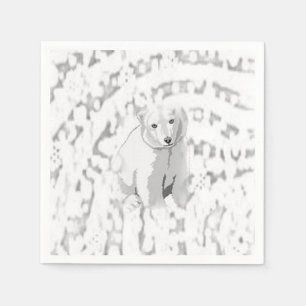 Cute White Polar Bear Paper Napkins