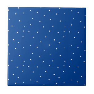 Cute white polka dots ceramic tile