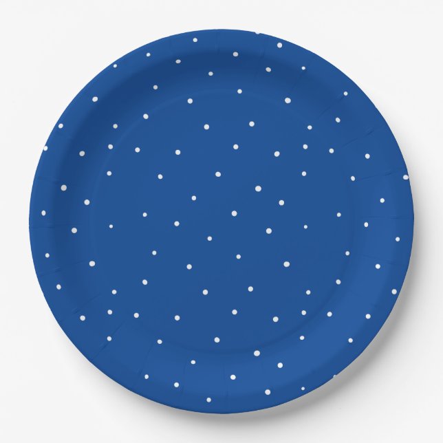 Cute white polka dots paper plates (Front)