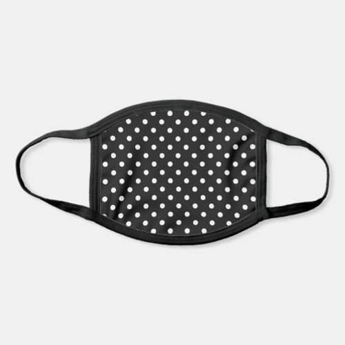 Cute White Polka Dots Pattern On Black Face Mask