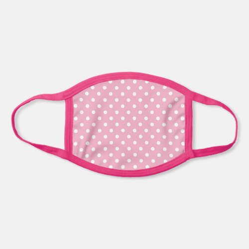Cute White Polka Dots Pattern On Light Pink Face Mask
