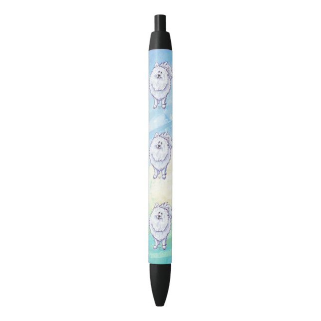 Cute White Pom Pom Pen (Front Vertical)