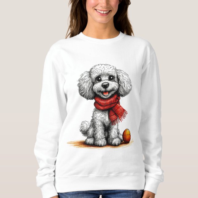 🐩 Cute White Poodle Gift For Dog Lover 🎁 Sweatshirt (Front)