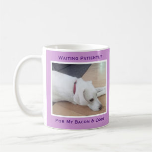 Cute White Puppy Dog One Photo Light Purple Coffee Mug