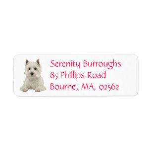 Cute White Puppy Dog West Highland Terrier Label