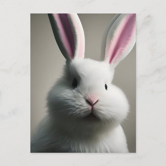 Cute White Rabbit Postcard (Front)
