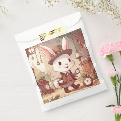 Cute White Rabbit Wonderland Whimsical Timekeeper