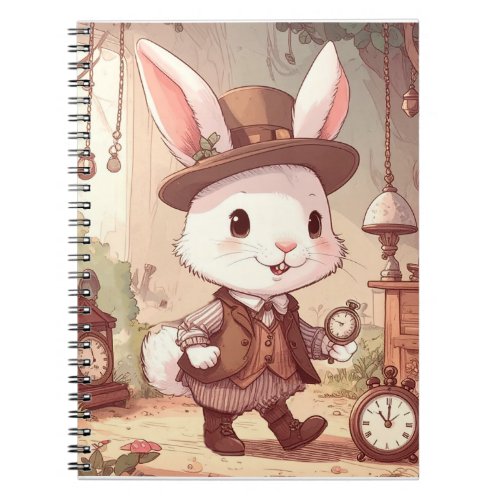Cute White Rabbit Wonderland Whimsical Timekeeper