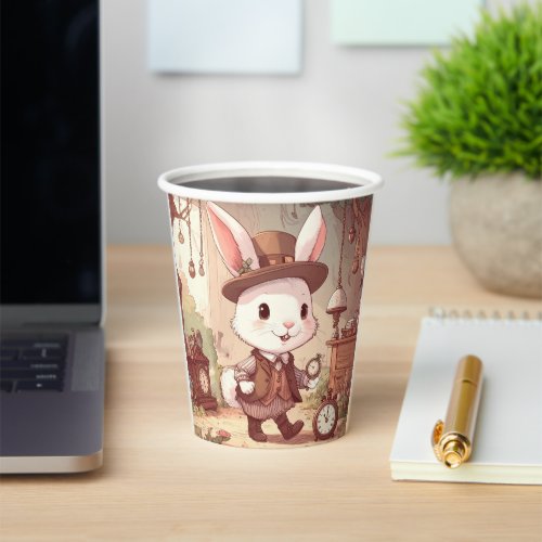 Cute White Rabbit Wonderland Whimsical Timekeeper