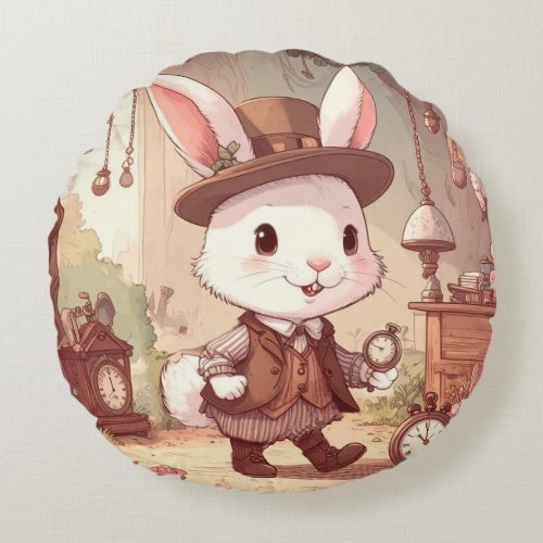 Cute White Rabbit Wonderland Whimsical Timekeeper