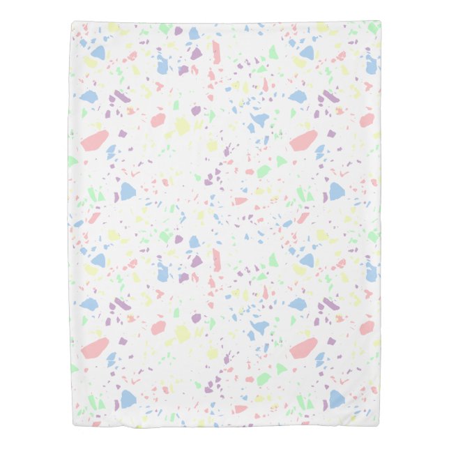 Cute White Rainbow Abstract Terrazzo  Duvet Cover (Front)