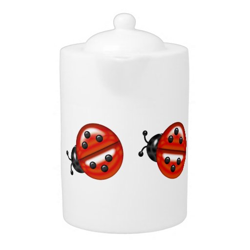 Cute White & Red Ladybug Teapot | Zazzle