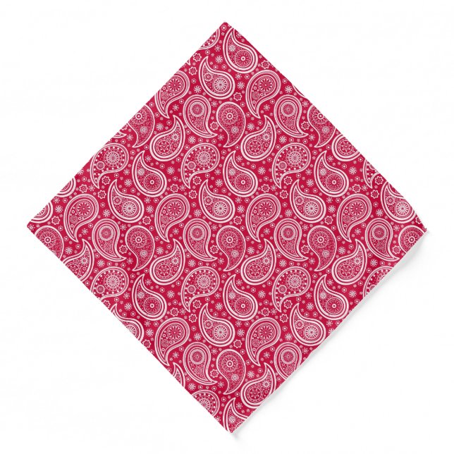 Cute white red paisley pattern Case-Mate iPhone ca Bandana (Front)