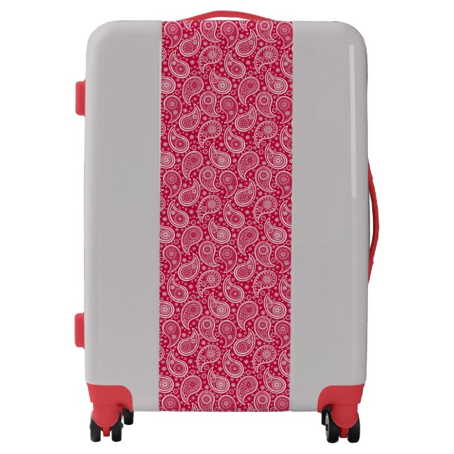 Cute white red paisley pattern Case-Mate iPhone ca Luggage (Front)