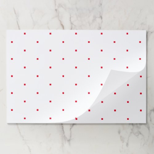 Cute white red polka dot squares cubes placemats