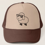 Cute White Sheep Cartoon Trucker Hat at Zazzle