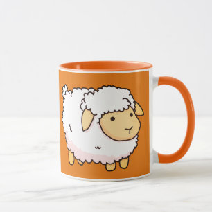Cute White Sheep Illustration For Your Kid Mug