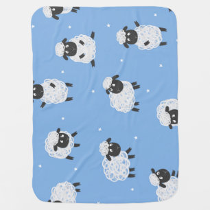 Cute white sheep: vintage lambs. baby blanket