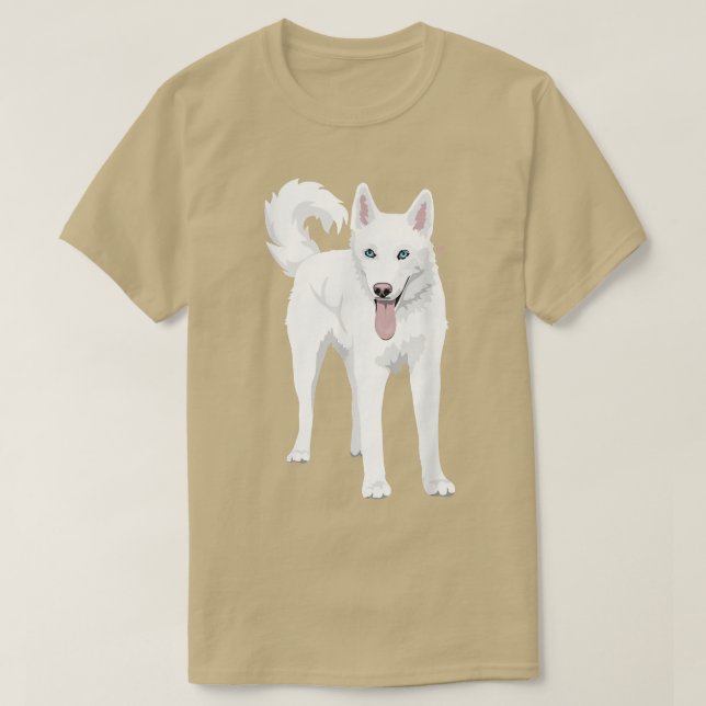 cute white Siberian Husky dog  T-Shirt (Design Front)