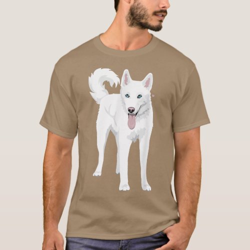 cute white Siberian Husky dog  T_Shirt