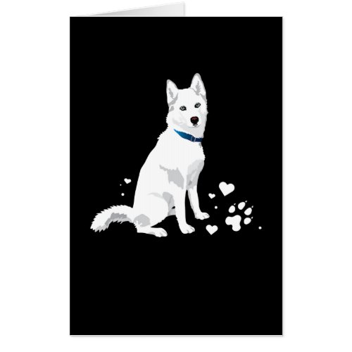 Cute White Siberian Husky _ Sweet White Snow Dog Card