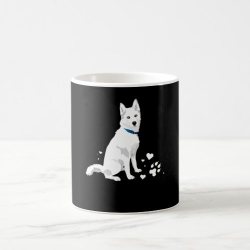 Cute White Siberian Husky _ Sweet White Snow Dog Coffee Mug