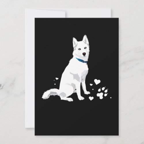 Cute White Siberian Husky _ Sweet White Snow Dog Holiday Card