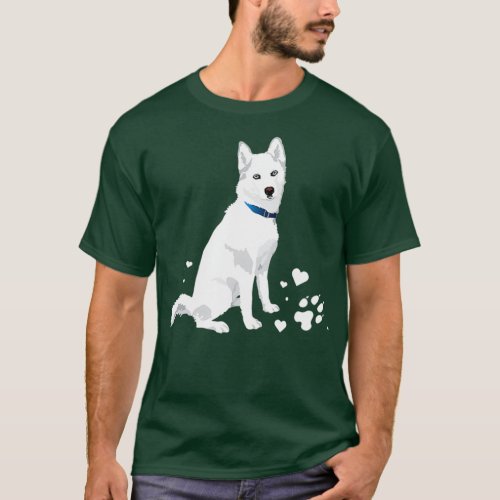 cute white Siberian Husky sweet white Snow dog  T_Shirt