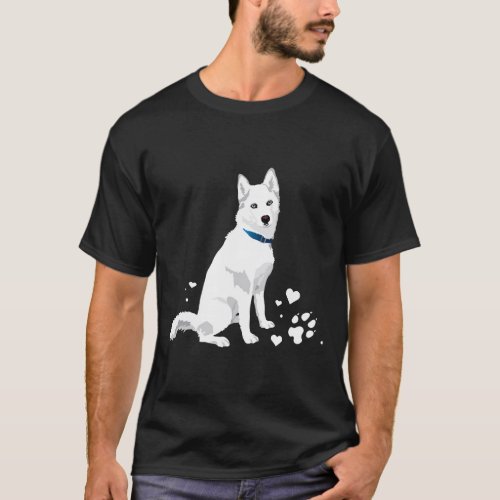 Cute White Siberian Husky  Sweet White Snow Dog T_Shirt
