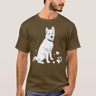 cute white Siberian Husky sweet white Snow dog T-Shirt