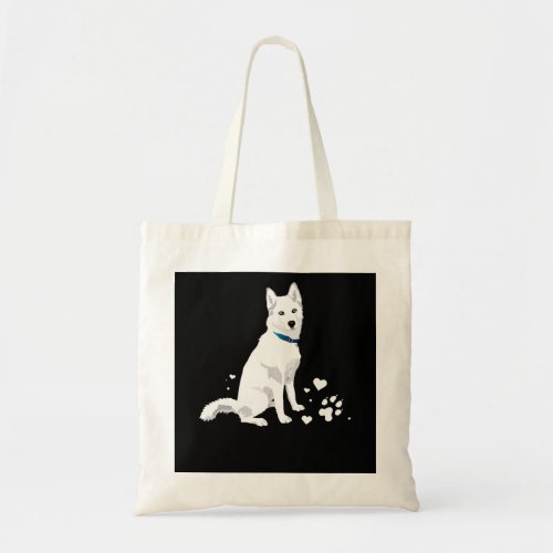 Cute White Siberian Husky _ Sweet White Snow Dog Tote Bag