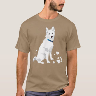 cute white Siberian Huskysweet white Snow dog  T-Shirt