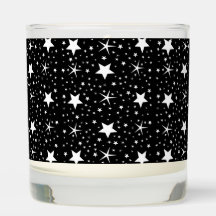 Cute white stars minimal pattern on black